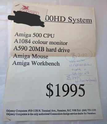 Amiga 500HD System Sales Paper