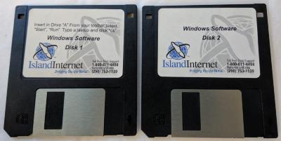IslandInternet Windows Software 3.5" Floppy Disks #1-2