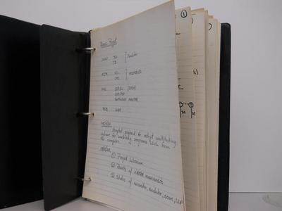 Photo of binder show initial pages