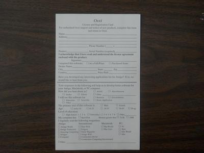 Oxxi License and Registration Card