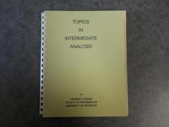 Topics In Intermediate Analysis