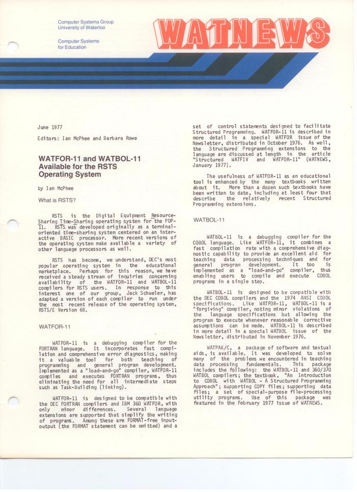 WATNEWS June 1977
