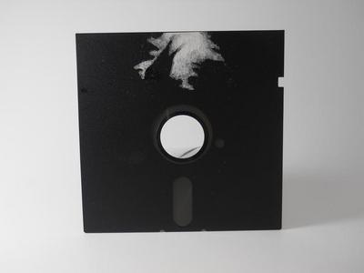 Front of floppy disk inside of protective paper
