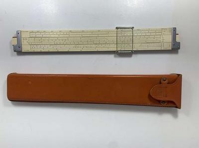 Picture of Top of Slide Rule and its Case