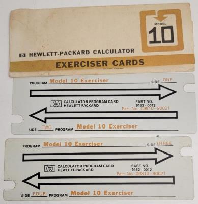 Hewlett-Packard 9810A Calculator - Exerciser Cards.  A set of two Exerciser Program cards with instructions.