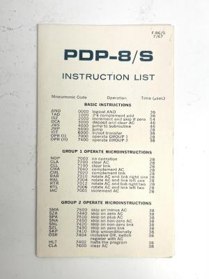 Front of instruction list